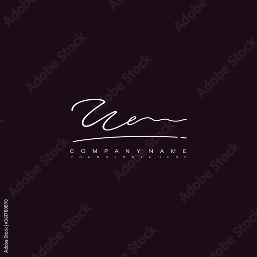 UE initials signature logo. Handwriting logo vector templates. Hand drawn Calligraphy lettering Vector illustration. 