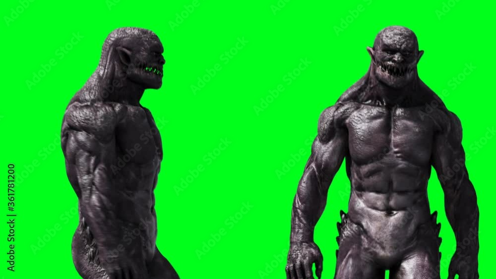 Scary monster animation. Phisical, motion, blur. Realistic 4k animation. Green screen Scary monster animation. Phisical, motion, blur. Realistic 4k animation. Green screen