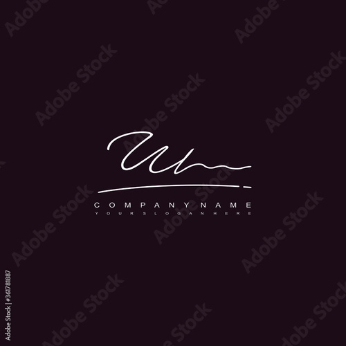 UL initials signature logo. Handwriting logo vector templates. Hand drawn Calligraphy lettering Vector illustration.
 photo