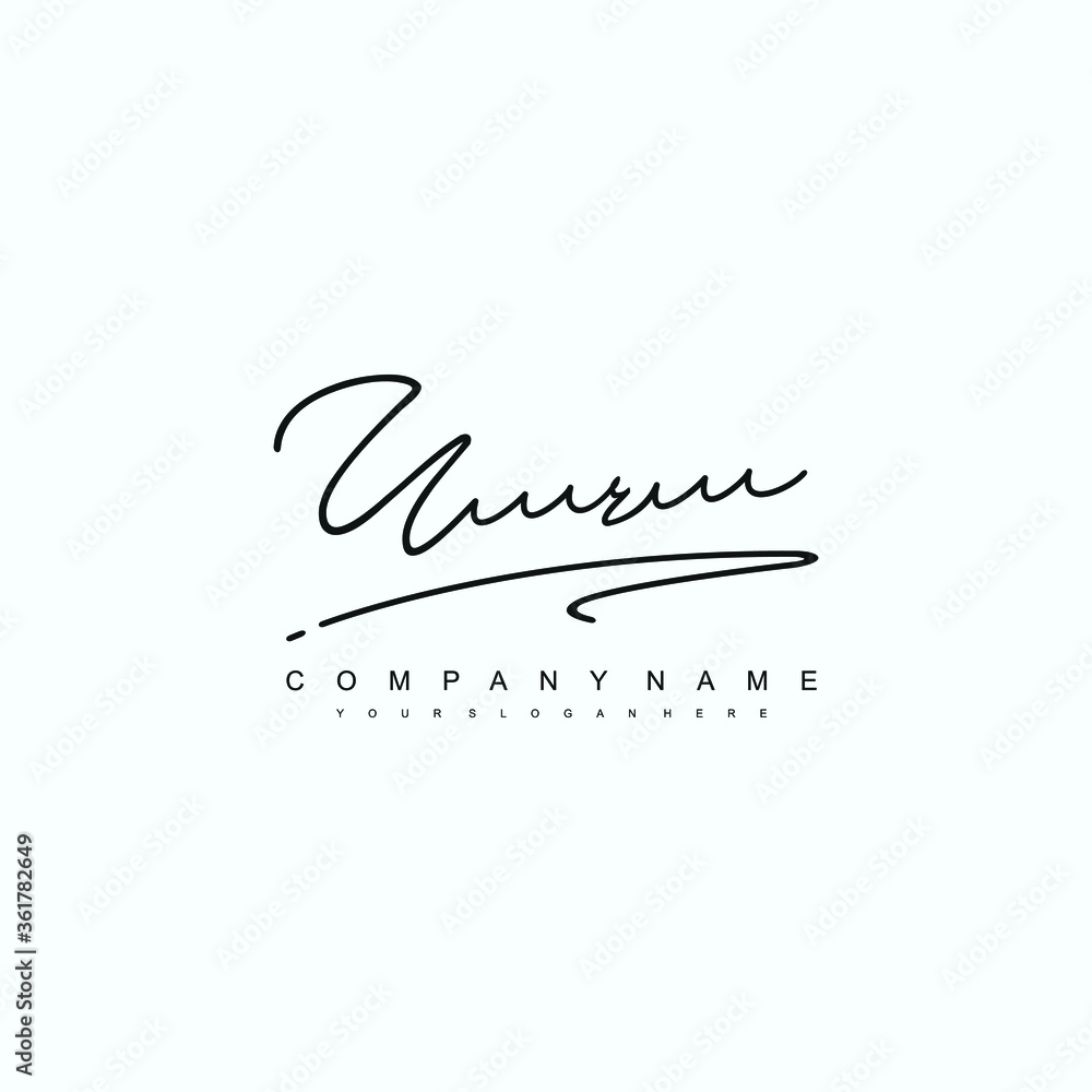 UR initials signature logo. Handwriting logo vector templates. Hand drawn Calligraphy lettering Vector illustration.
