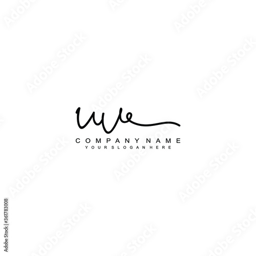 UV initials signature logo. Handwriting logo vector templates. Hand drawn Calligraphy lettering Vector illustration. 