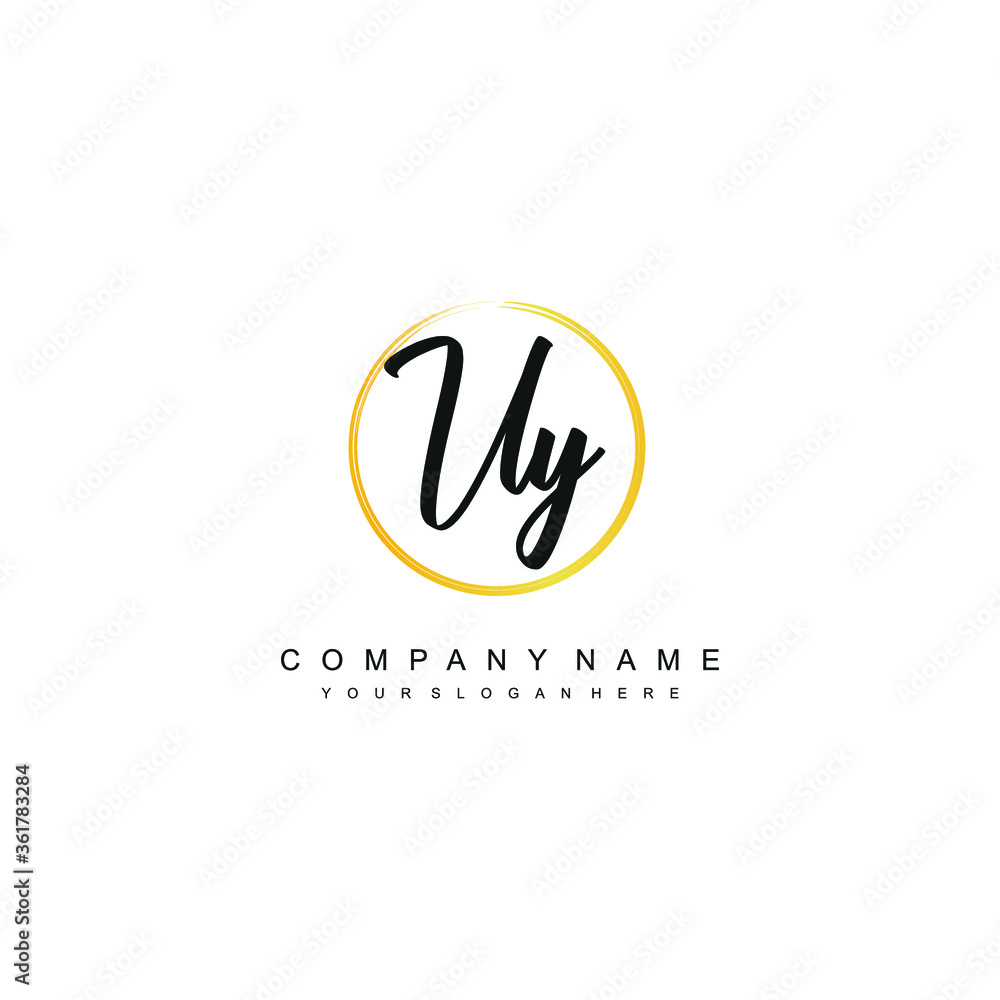 UY initials signature logo. Handwriting logo vector templates. Hand drawn Calligraphy lettering Vector illustration.
