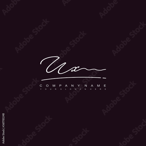 UX initials signature logo. Handwriting logo vector templates. Hand drawn Calligraphy lettering Vector illustration. 
