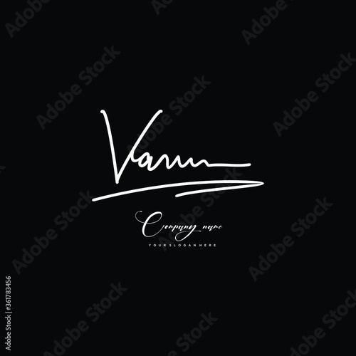 VA initials signature logo. Handwriting logo vector templates. Hand drawn Calligraphy lettering Vector illustration.
