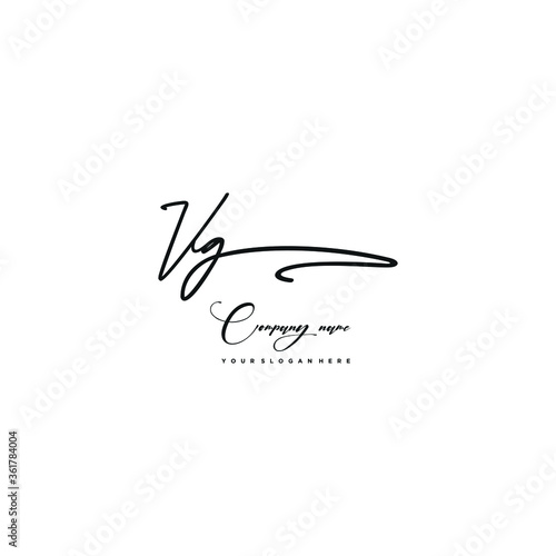 VG initials signature logo. Handwriting logo vector templates. Hand drawn Calligraphy lettering Vector illustration. 