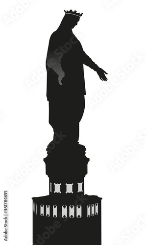 Lyon Basilique Notre Dame de Fourvière Statue Illustration 3