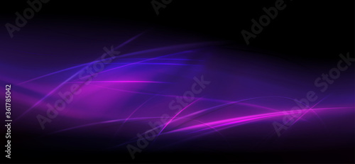 Dark design with a gradient of purple hue, a set of thin light lines with a shadow