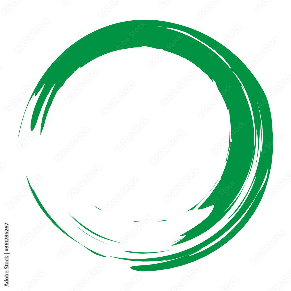 Circle brush stroke vector isolated on white background. Green enso zen circle brush stroke.For round stamp, seal, ink and paintbrush design template.Grunge hand drawn circle shape,vector illustration Circle brush stroke vector isolated on white background. Green enso zen circle brush stroke.For round stamp, seal, ink and paintbrush design template.Grunge hand drawn circle shape,vector illustration