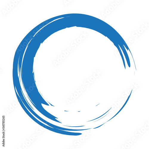 Grunge circle brush stroke isolated on white background. Blue paint grunge circle. Brush stroke vector. For round ink and banner design. Round paint grunge circle. Hand drawn paintbrush shape,vector