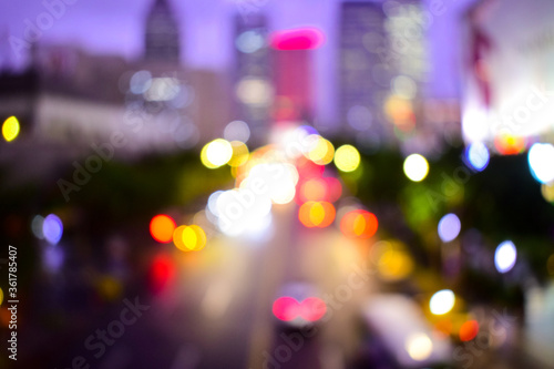 Traffic and the City Lights of Taipei Taiwan.