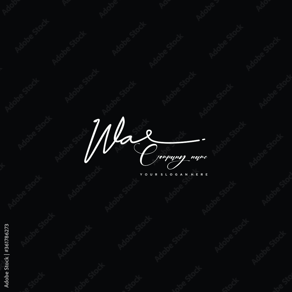 WA initials signature logo. Handwriting logo vector templates. Hand drawn Calligraphy lettering Vector illustration.
WA initials signature logo. Handwriting logo vector templates. Hand drawn Calligraphy lettering Vector illustration.