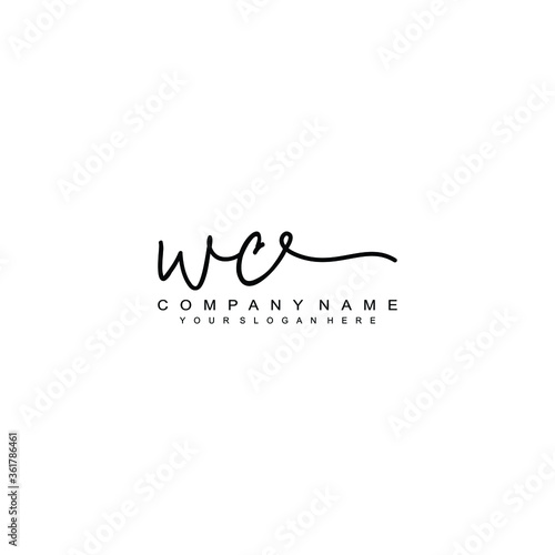 WC initials signature logo. Handwriting logo vector templates. Hand drawn Calligraphy lettering Vector illustration. 