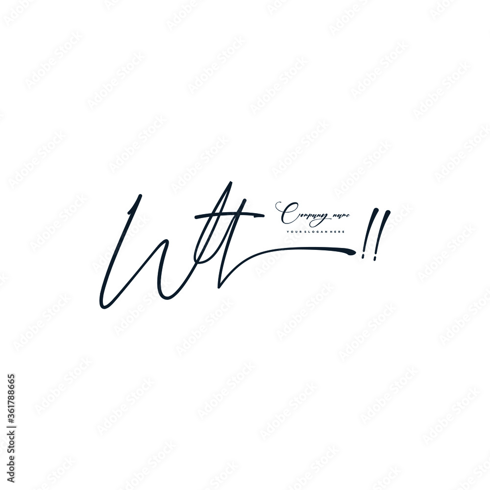 WT initials signature logo. Handwriting logo vector templates. Hand drawn Calligraphy lettering Vector illustration.
WT initials signature logo. Handwriting logo vector templates. Hand drawn Calligraphy lettering Vector illustration.