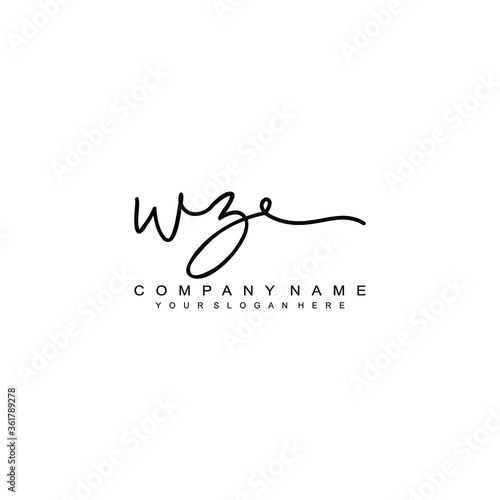 WZ initials signature logo. Handwriting logo vector templates. Hand drawn Calligraphy lettering Vector illustration. 