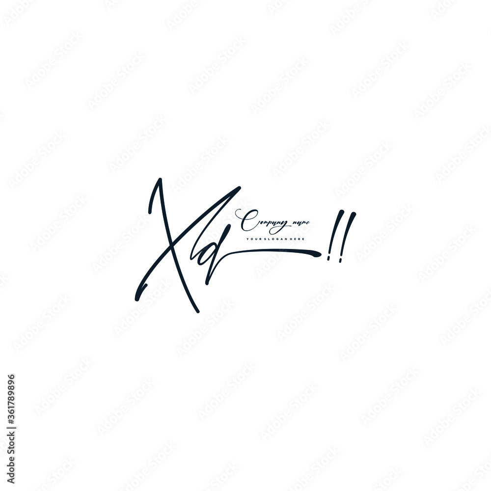XD initials signature logo. Handwriting logo vector templates. Hand drawn Calligraphy lettering Vector illustration. XD initials signature logo. Handwriting logo vector templates. Hand drawn Calligraphy lettering Vector illustration.