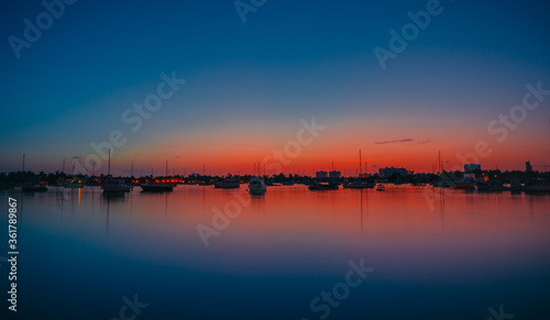 sunrise at the marina florida boat miami sunset nature 