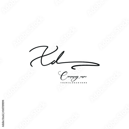 XD initials signature logo. Handwriting logo vector templates. Hand drawn Calligraphy lettering Vector illustration.
