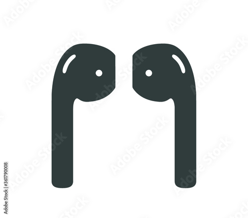 Wireless headphones icon.  Outline design wireless headphones. 