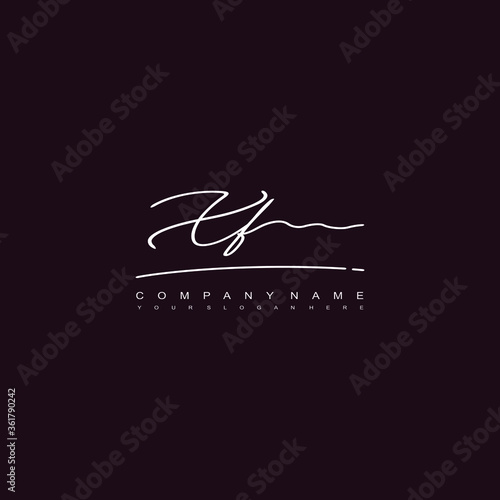 XF initials signature logo. Handwriting logo vector templates. Hand drawn Calligraphy lettering Vector illustration.