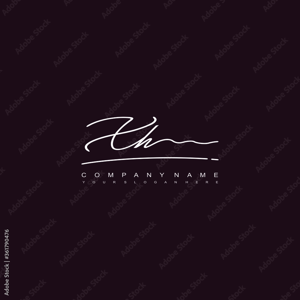Fototapeta premium XH initials signature logo. Handwriting logo vector templates. Hand drawn Calligraphy lettering Vector illustration.