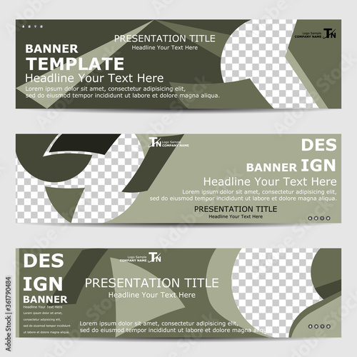 Horizontal banner template design.
Design a standard size and simple template for business and advertising.