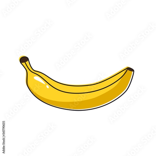 isolated yellow banana cartoon element for logo, icon, or any usage. vector design.
