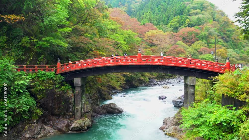Shinkyo Bridge in autumn season, Nikko, Japan Shinkyo Bridge in autumn season, Nikko, Japan