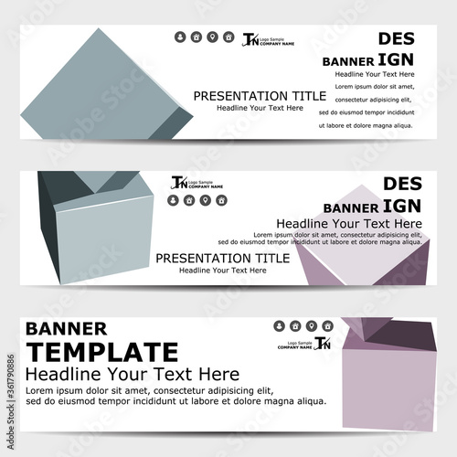 Horizontal banner template design.
Design a standard size and simple template for business and advertising.