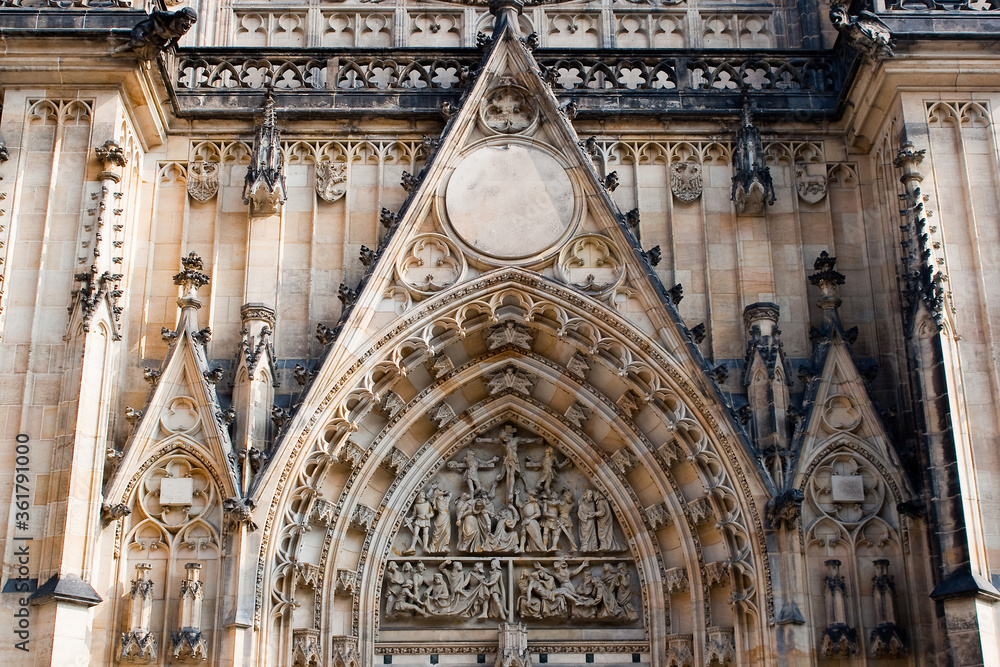 St. Vitus Beautiful Portal Cathedral. Prague architectures.