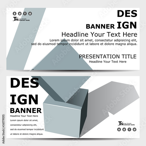 Horizontal banner template design.
Design a standard size and simple template for business and advertising.