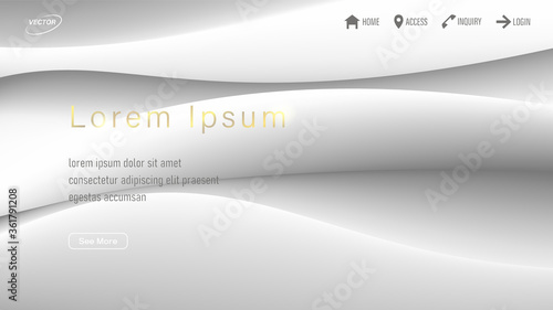 Abstract Wavy White Backgrounds. Aspect Ratio 16:9. EPS 10 Vector.