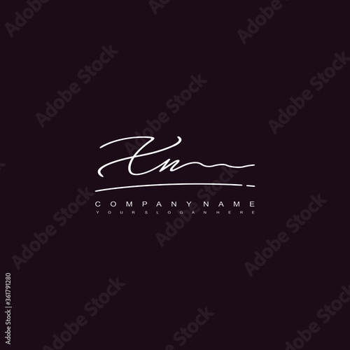 XN initials signature logo. Handwriting logo vector templates. Hand drawn Calligraphy lettering Vector illustration. 