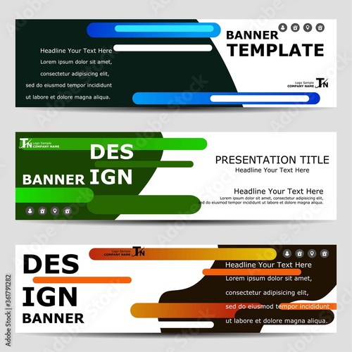 Horizontal banner template design.
Design a standard size and simple template for business and advertising.