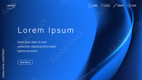 Abstract Wavy Background in Blue Tones. Aspect Ratio 16:9. EPS 10 Vector.