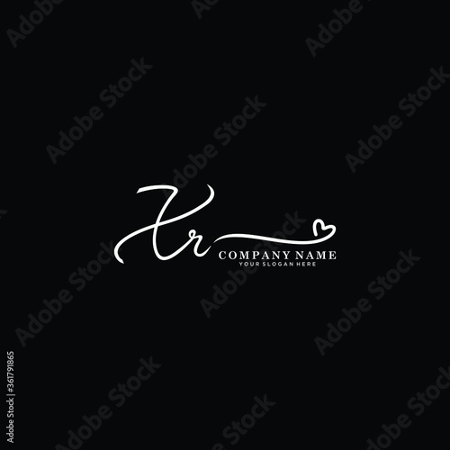 XR initials signature logo. Handwriting logo vector templates. Hand drawn Calligraphy lettering Vector illustration. 