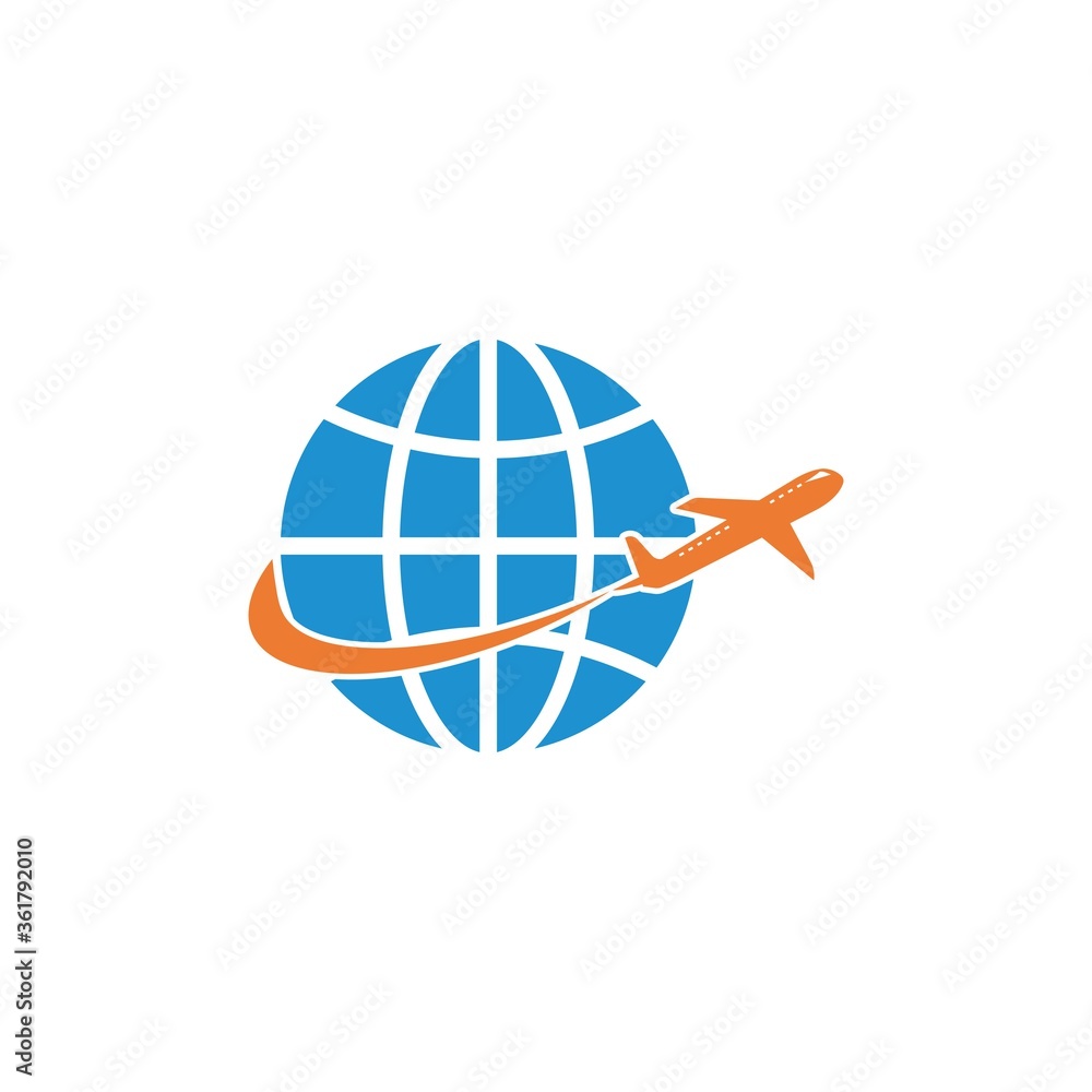 globe and plane icon vector design globe and plane icon vector design
