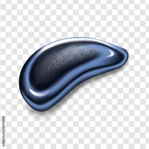Realistic dark cosmetic gel soap mousse icon Vector realistic illustration isolated on transparent background.