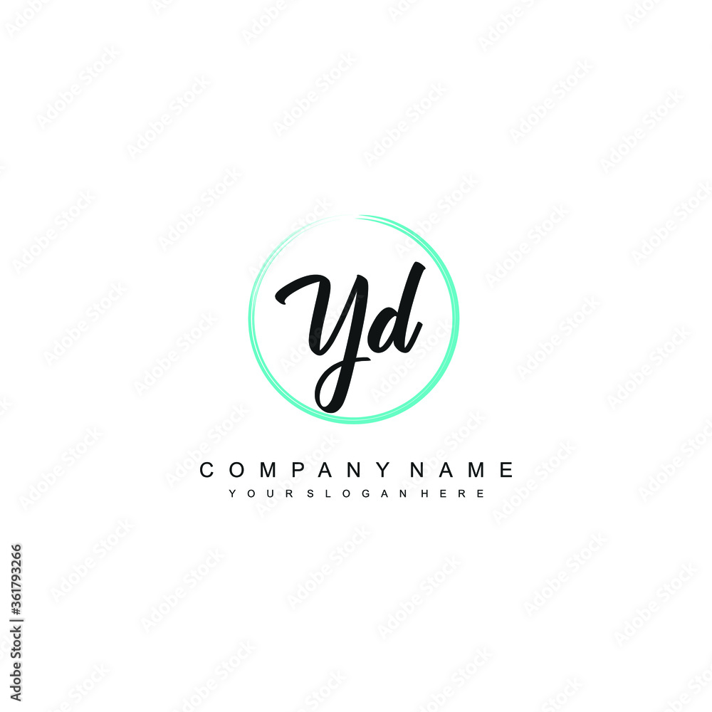 YD initials signature logo. Handwriting logo vector templates. Hand drawn Calligraphy lettering Vector illustration.
