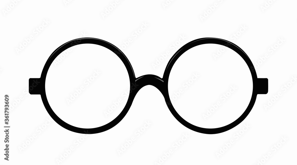 Vector Isolated Illustration of Rounded Glasses Vector Isolated Illustration of Rounded Glasses