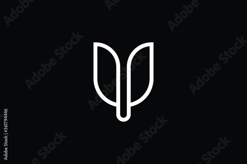 Minimal elegant monogram art logo. Outstanding professional trendy awesome artistic U UU initial based Alphabet icon logo. Premium Business logo White color on black background