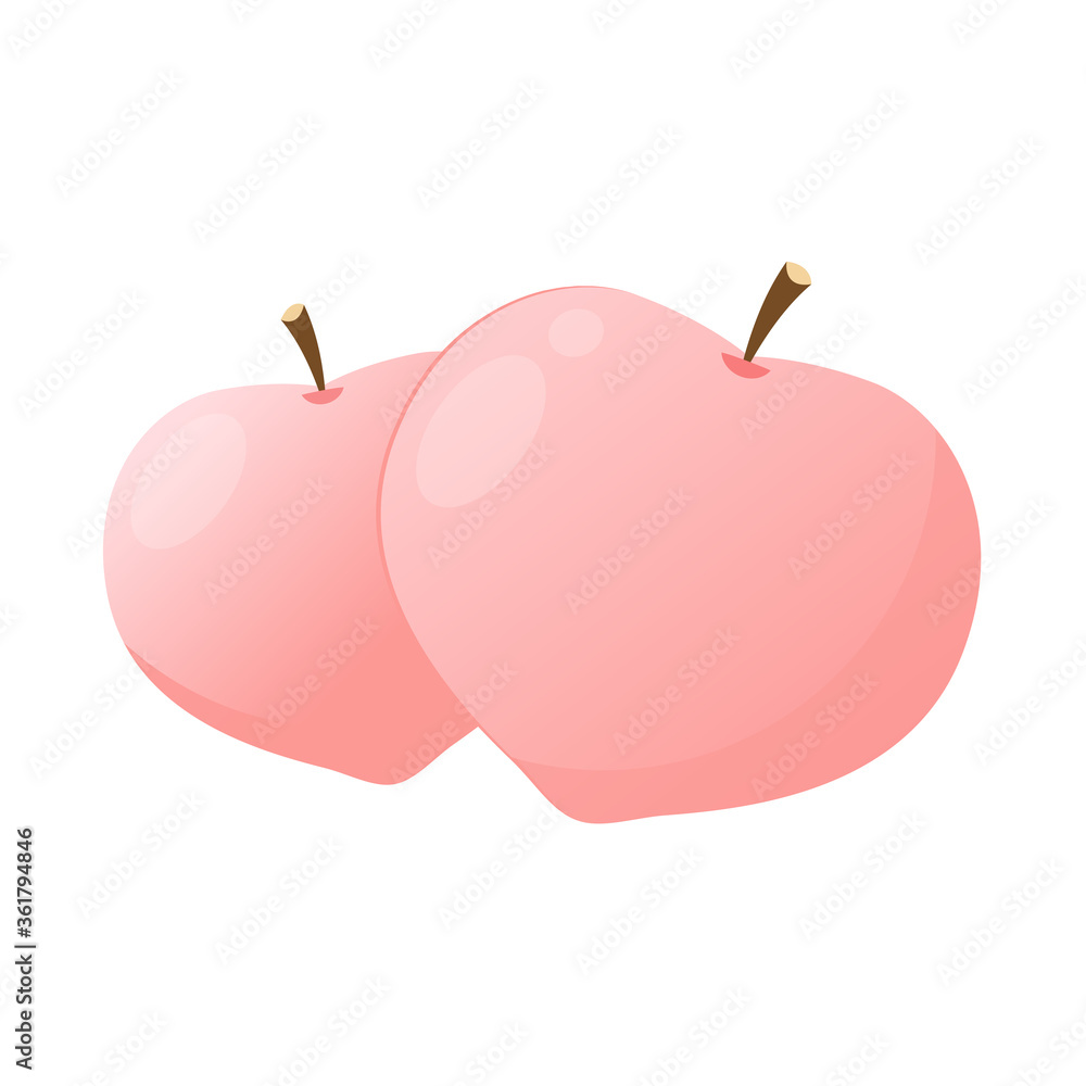 Fototapeta premium Peach vector. Peach heart vector. Peach on white background. Peach logo design.