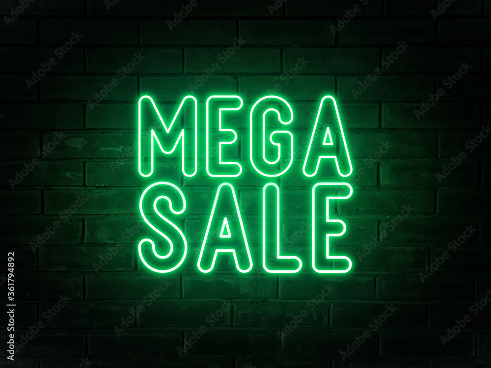 Obraz premium Mega sale - neon text