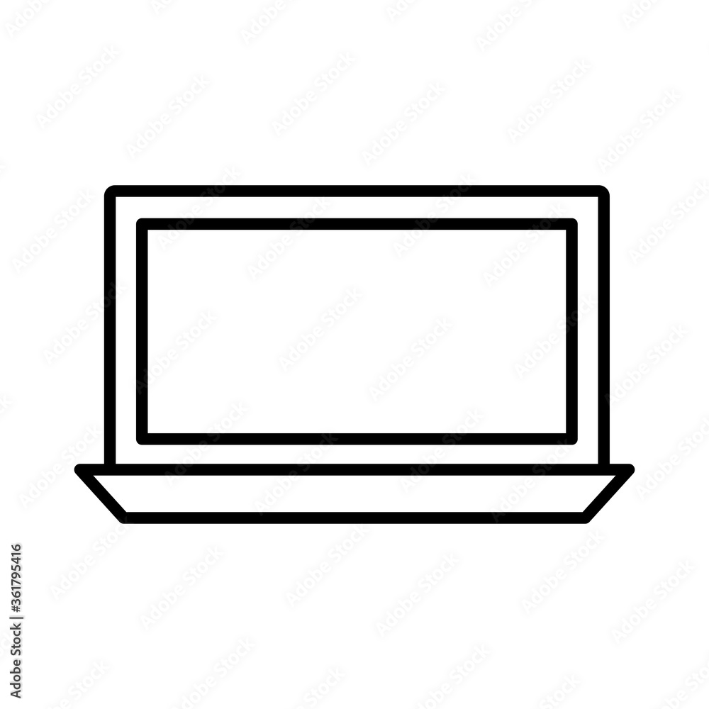 Laptop line style icon design, Digital technology and communication theme Vector illustration Laptop line style icon design, Digital technology and communication theme Vector illustration
