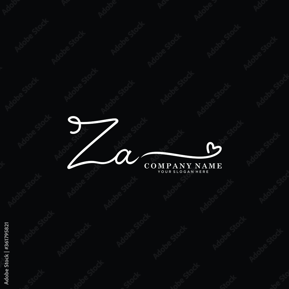 ZA initials signature logo. Handwriting logo vector templates. Hand drawn Calligraphy lettering Vector illustration.
ZA initials signature logo. Handwriting logo vector templates. Hand drawn Calligraphy lettering Vector illustration.