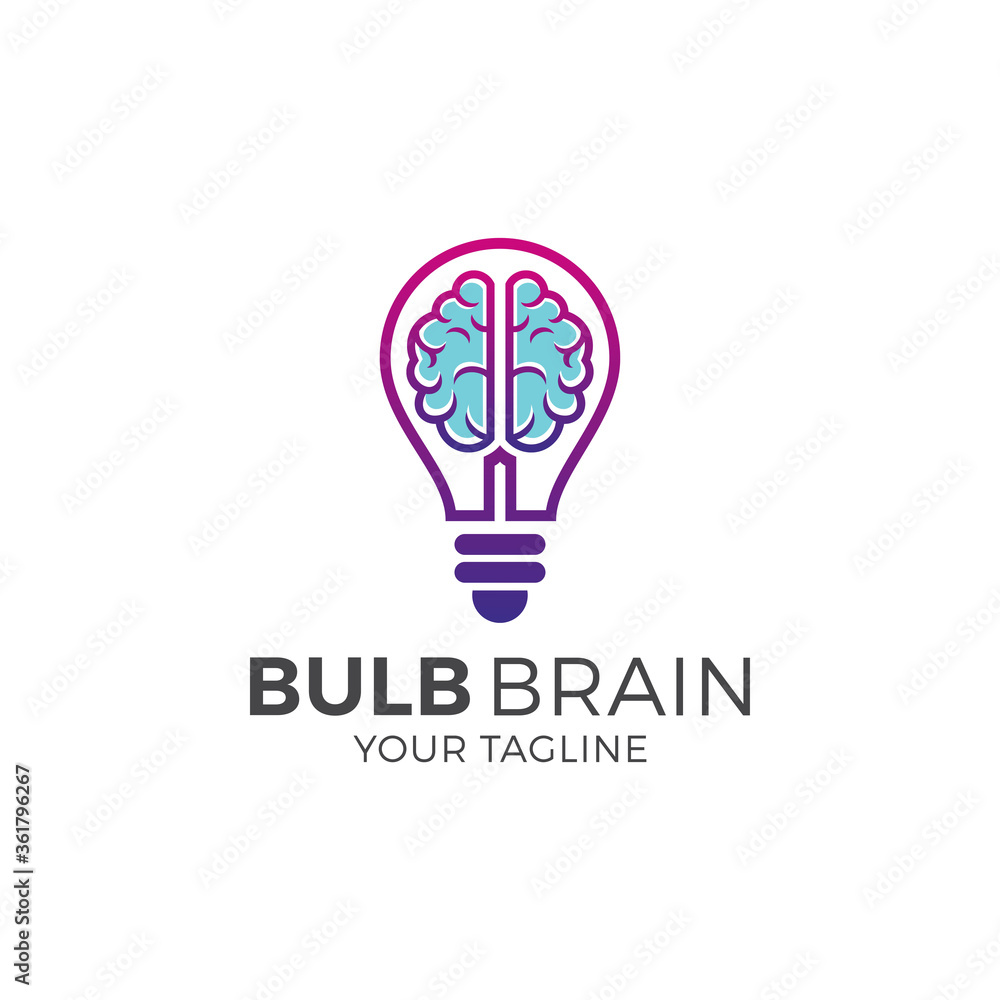 brain bulb icon symbol design. creative idea logo designs template brain bulb icon symbol design. creative idea logo designs template