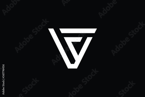 Free Download Minimal elegant monogram art logo. Outstanding professional trendy awesome artistic VF FV initial based Alphabet icon logo. Premium Business logo White color on black background - GFXLoad