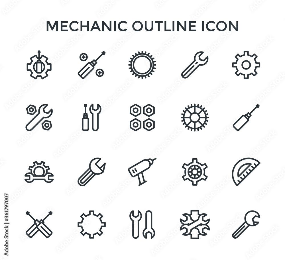 set of mechanic icons set of mechanic icons