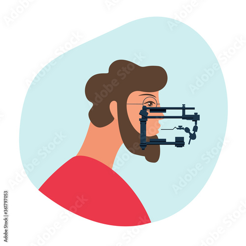 Gnathology or orthodontics concept Flat Vector illustration, masticatory system, including its functional disturbances and jaw joint and temporo - mandibular joint treatment. Can be used as template f