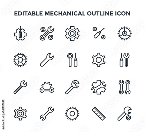 Mechanical line set icon bundle