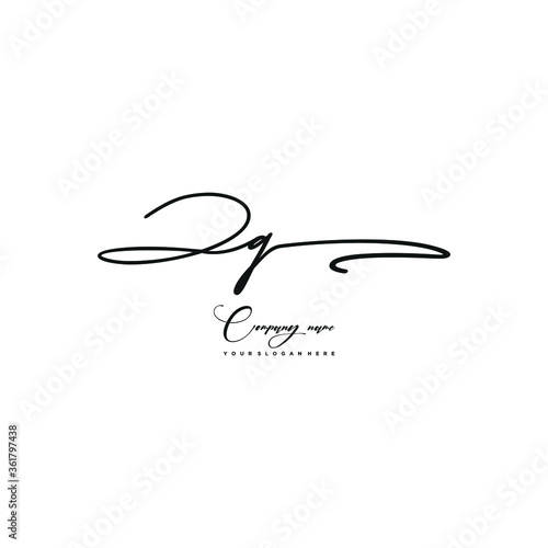 ZR initials signature logo. Handwriting logo vector templates. Hand drawn Calligraphy lettering Vector illustration.
